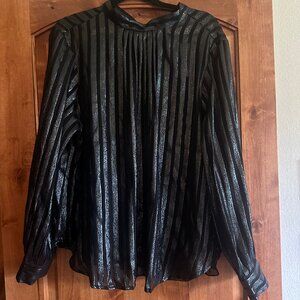 J.Crew Metallic Chiffon Mockneck Top | NWT